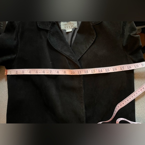 1980s Leather Attic Black Suede Blazer Jacket - Picture 10 of 14